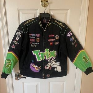 VINTAGE NASCAR JACKET #43 BOBBY LABONTE TRIX JH DESIGN